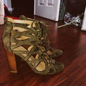 Olive green heels